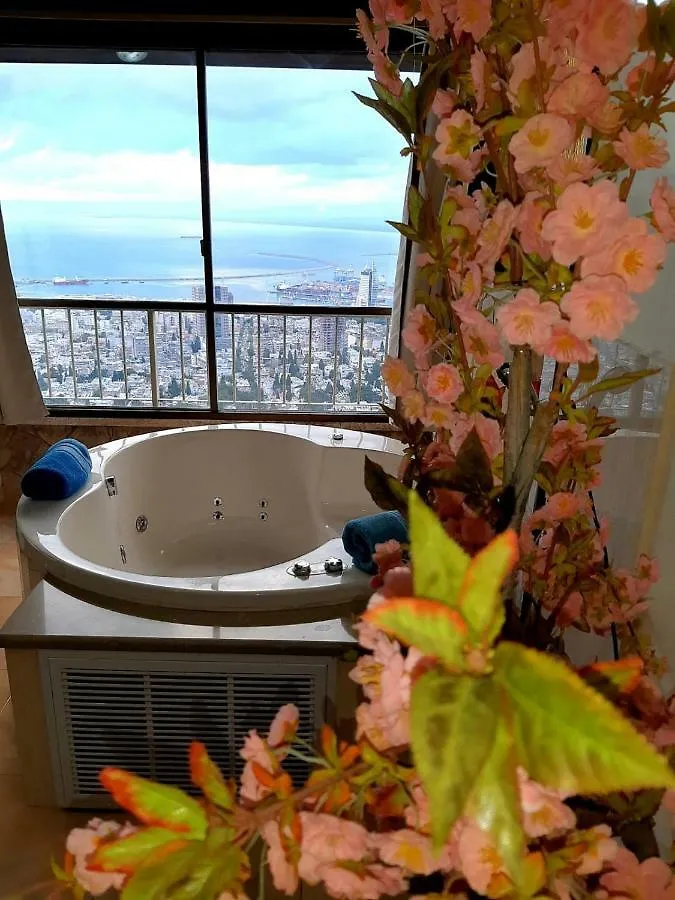 公寓 Amazing Carmel Panorama View 3 Room Loft 海法 以色列